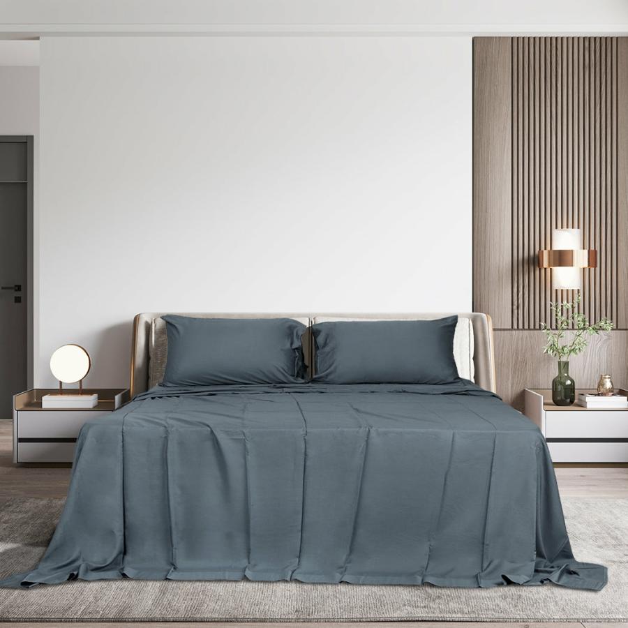 Sheets |   Queen 4-Piece 100% Bamboo Bed Sheet Set – Charcoal Beddings Sheets